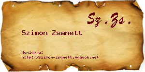 Szimon Zsanett névjegykártya